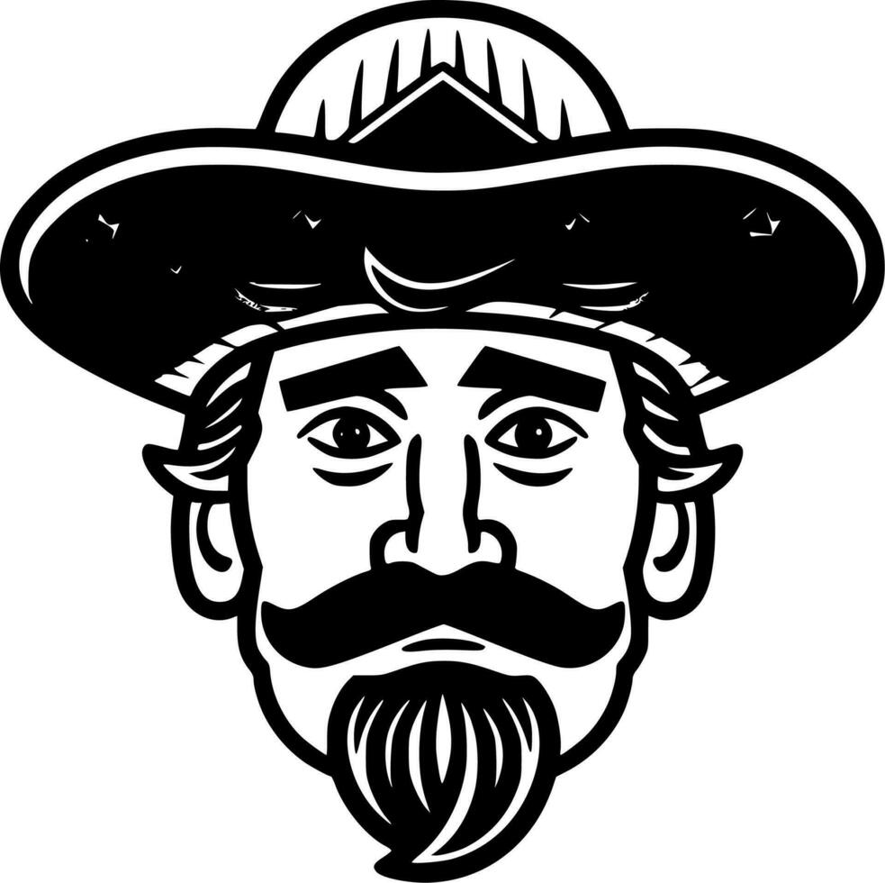 Mexico, Black and White Vector illustration