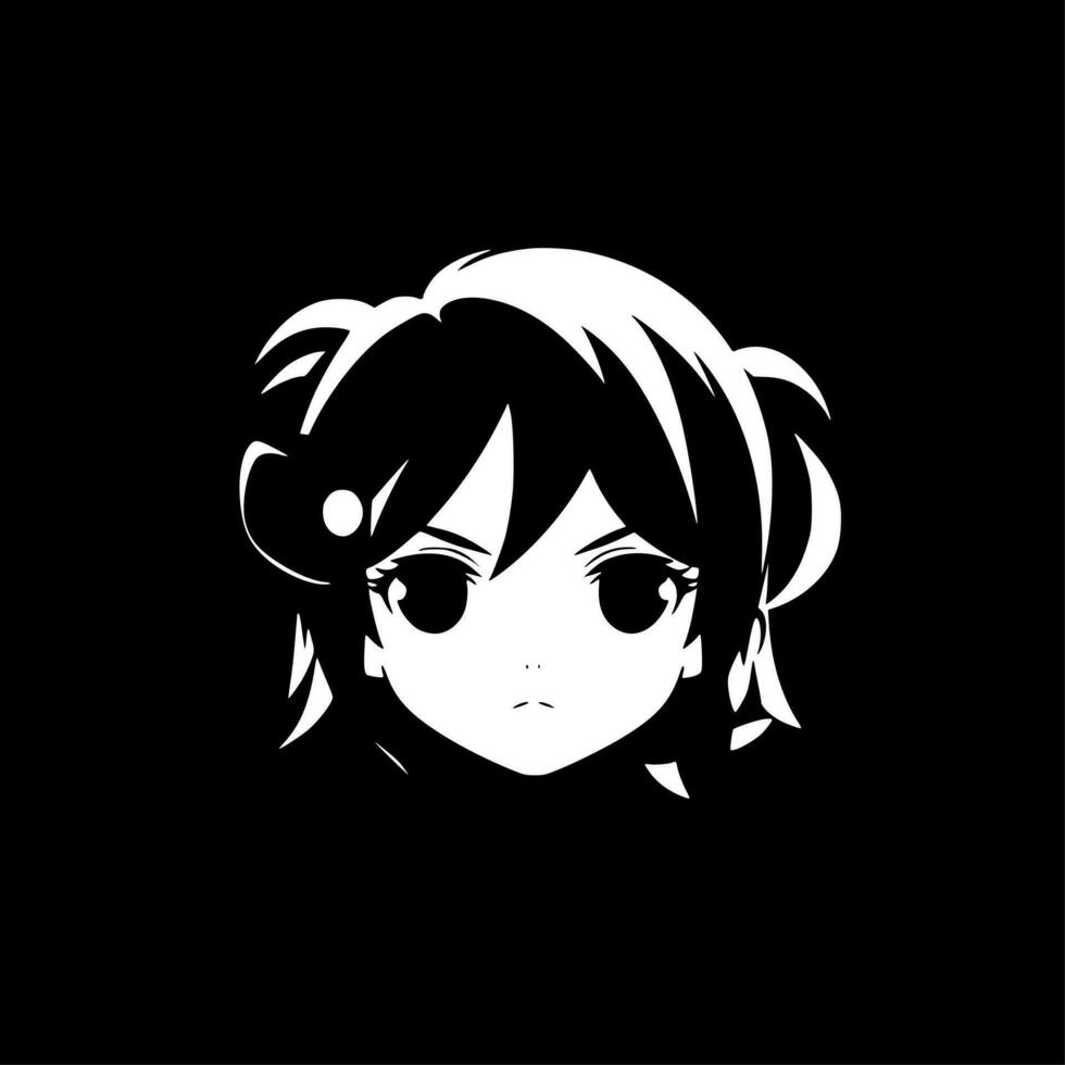 Anime, Black and White Vector illustration