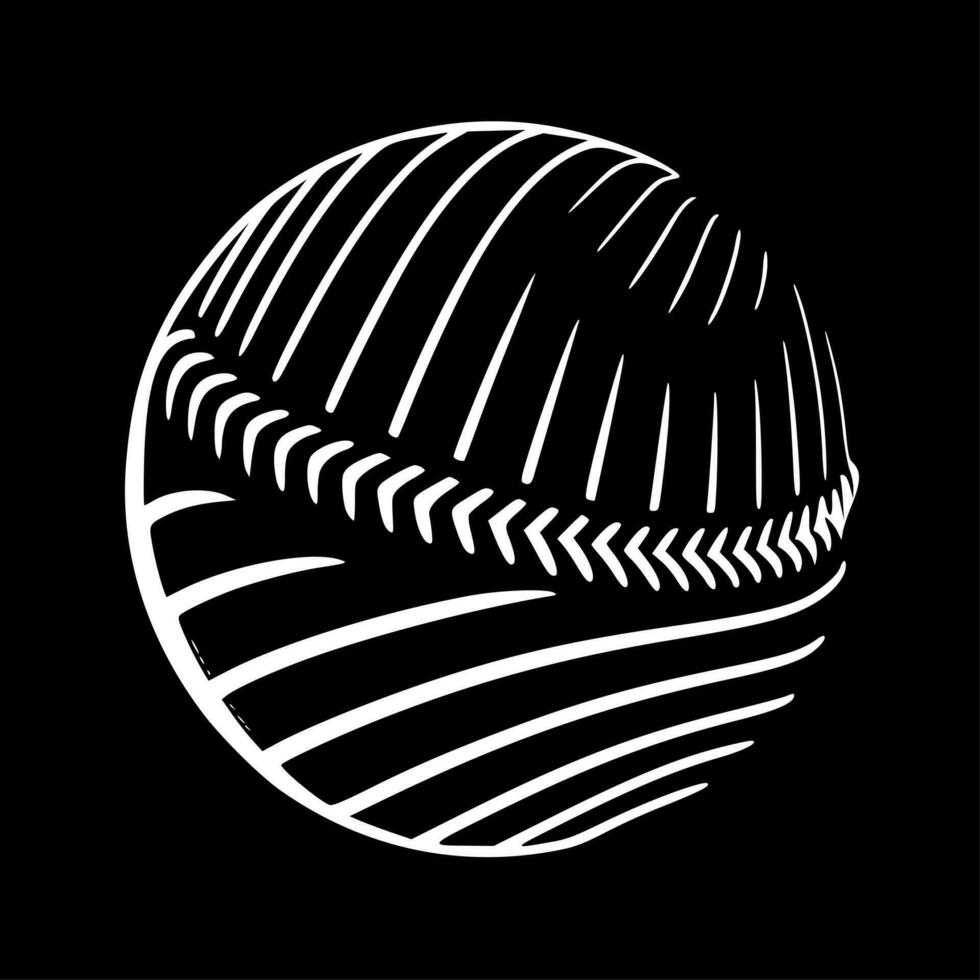 Baseball, Black and White Vector illustration