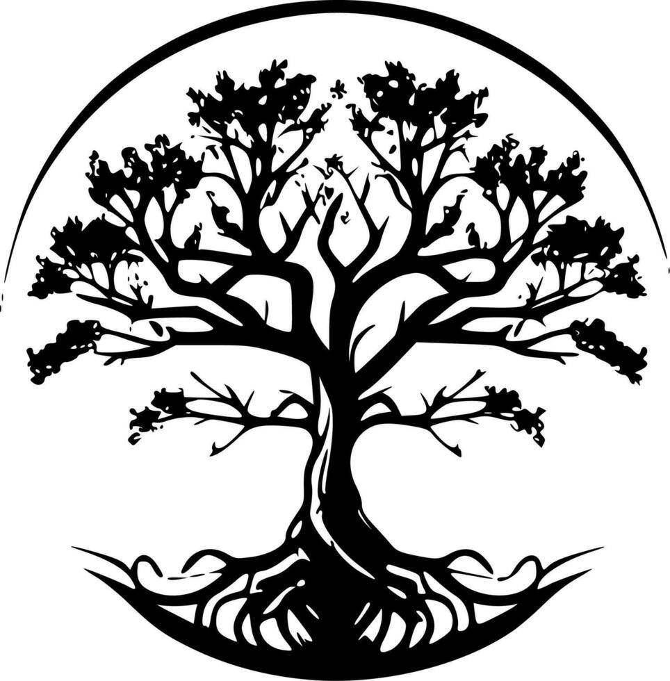 Tree of Life, Minimalist and Simple Silhouette - Vector illustration