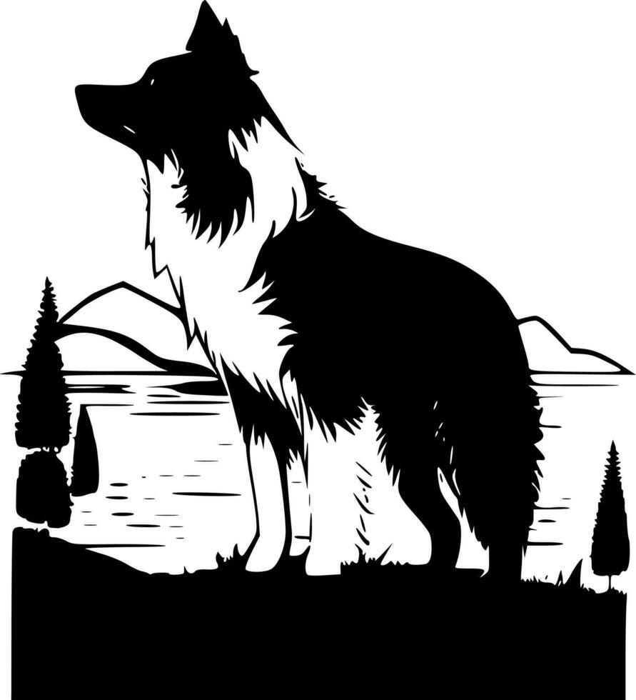Border Collie - Minimalist and Flat Logo - Vector illustration