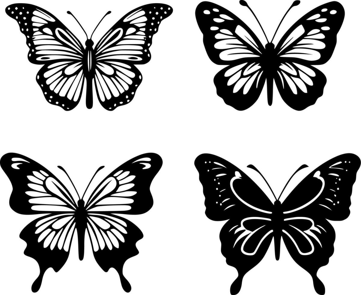 mariposas - minimalista y plano logo - vector ilustración