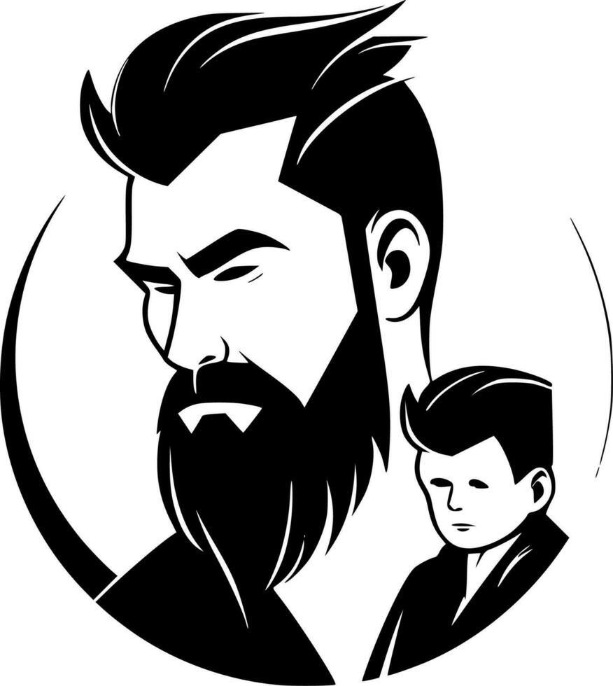 Dad, Black and White Vector illustration