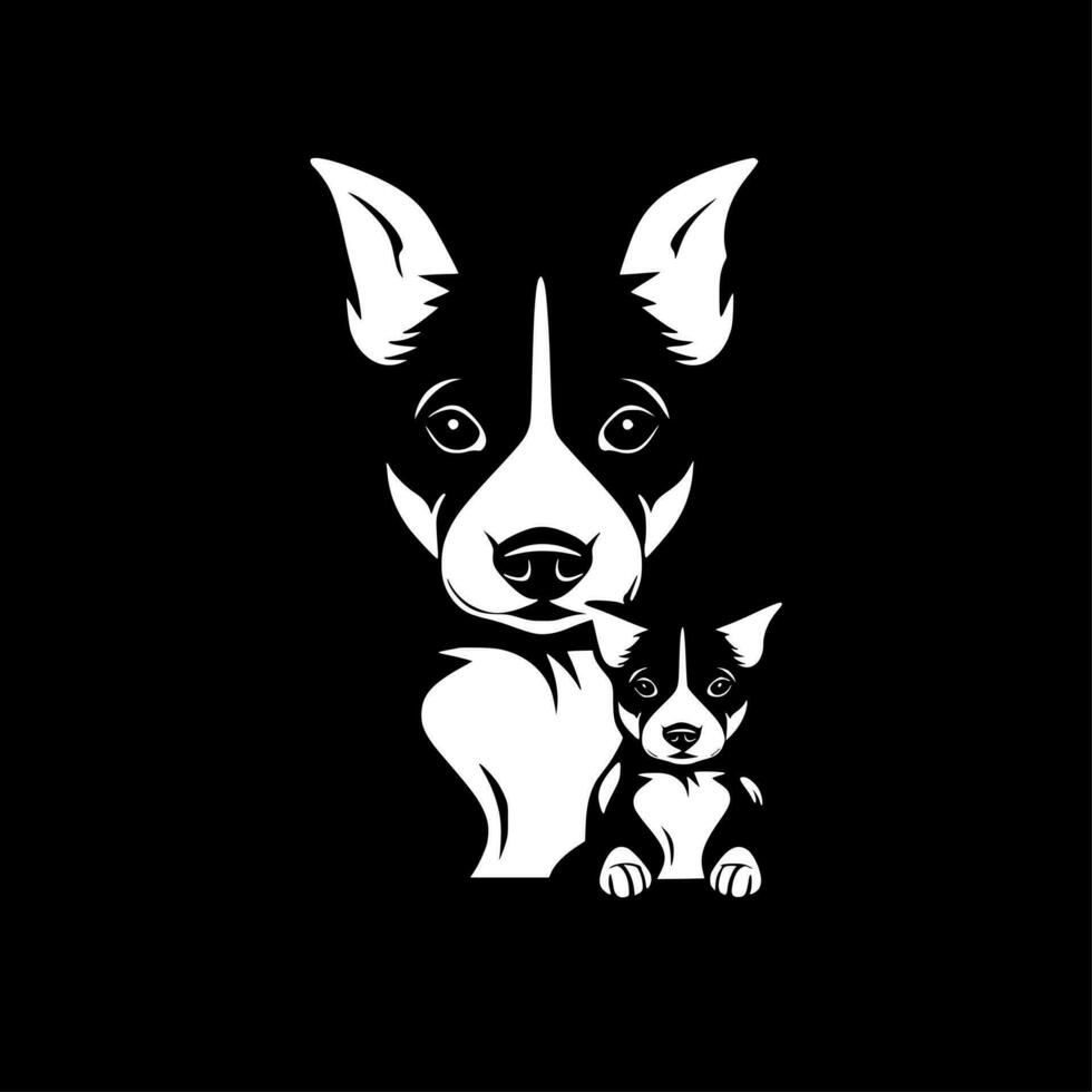 perro mamá, minimalista y sencillo silueta - vector ilustración