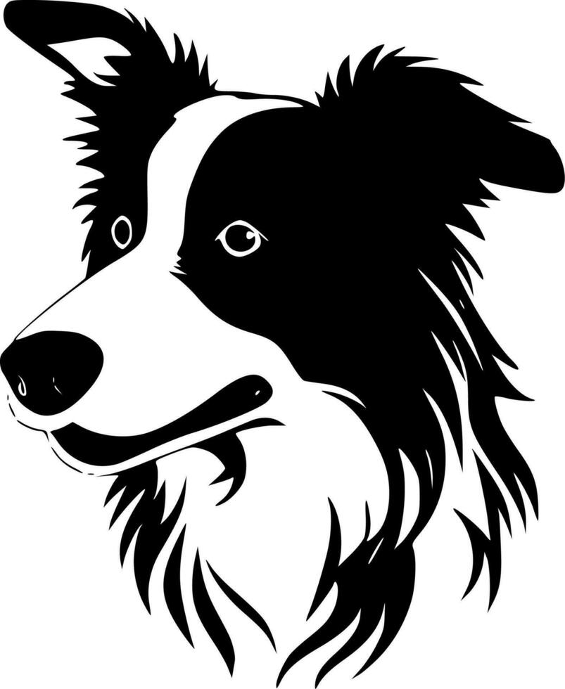 Border Collie - Black and White Isolated Icon - Vector illustration