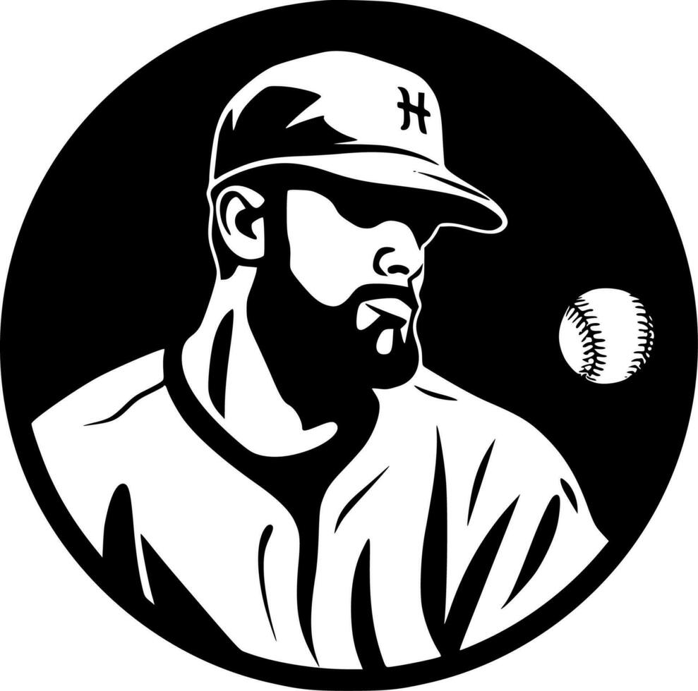 béisbol, negro y blanco vector ilustración