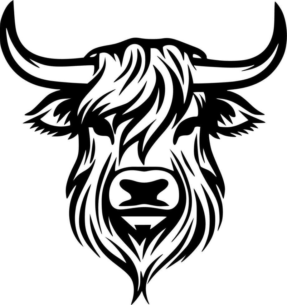 Highland Cow - High Quality Vector Logo - Vector illustration ideal for T-shirt graphic