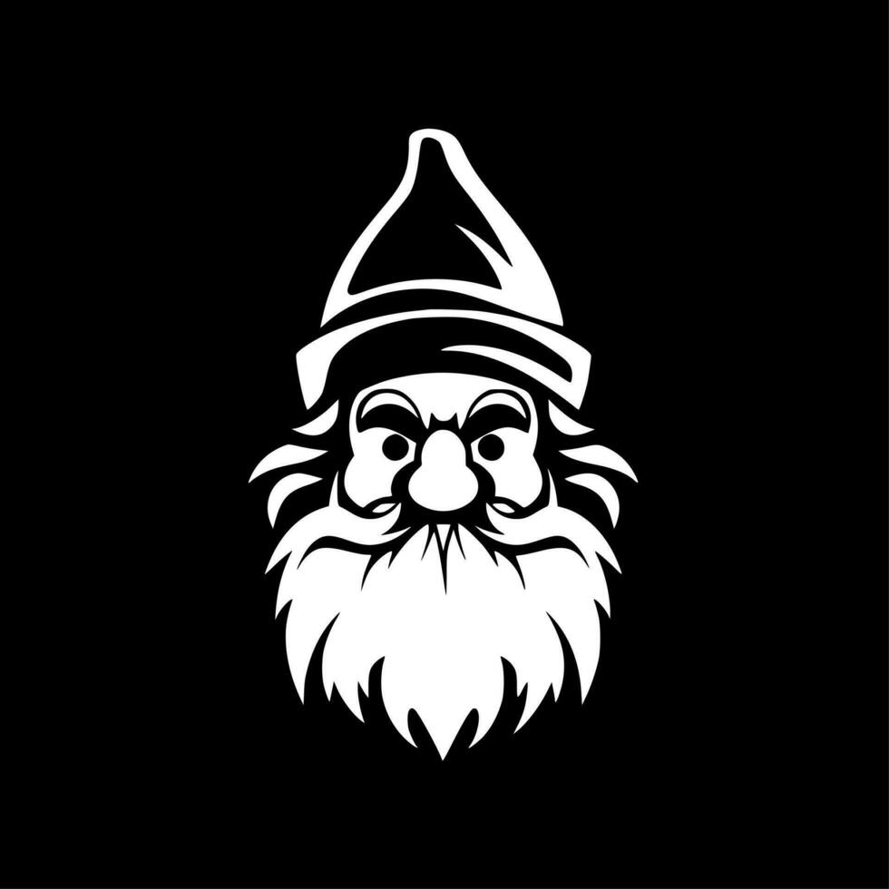 Gnome - Black and White Isolated Icon - Vector illustration