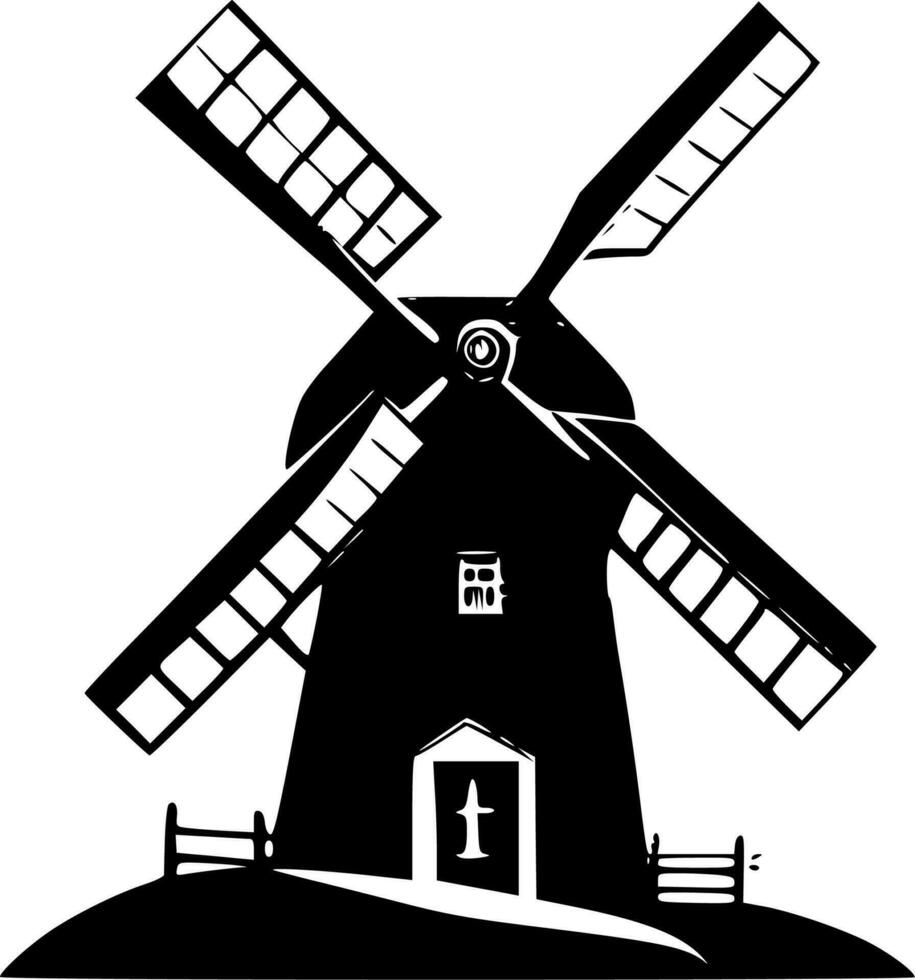 Windmill - High Quality Vector Logo - Vector illustration ideal for T-shirt graphic