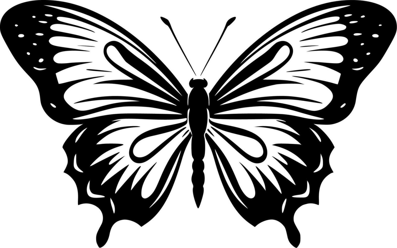 Butterflies - Black and White Isolated Icon - Vector illustration