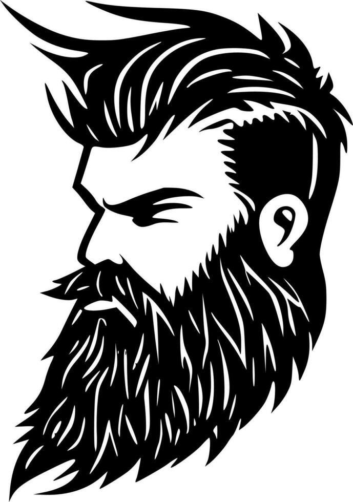 barba - negro y blanco aislado icono - vector ilustración