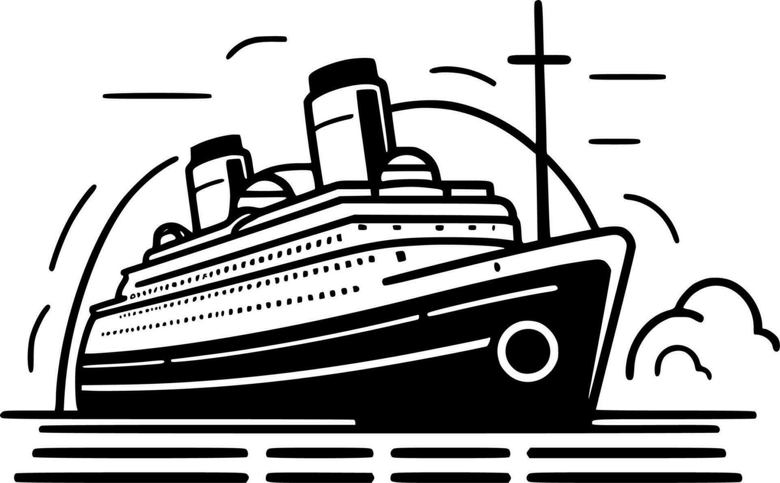 Cruise, Minimalist and Simple Silhouette - Vector illustration