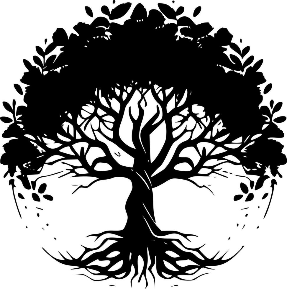 Tree of Life - Minimalist and Flat Logo - Vector illustration