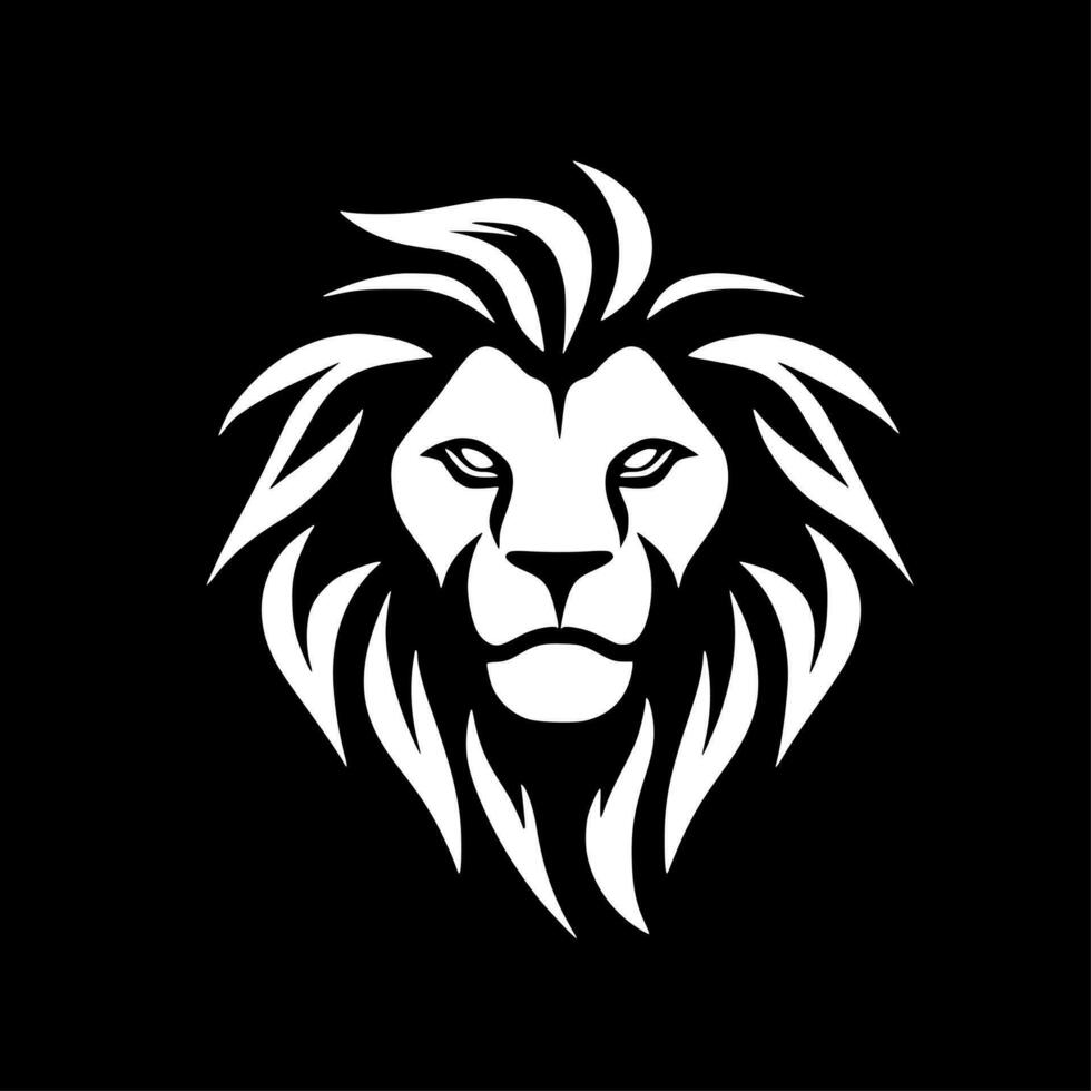 Lion, Black and White Vector illustration