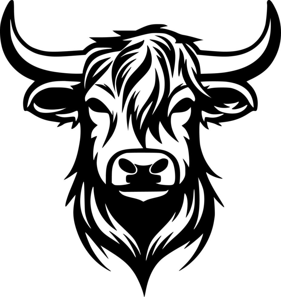 Highland Cow, Minimalist and Simple Silhouette - Vector illustration