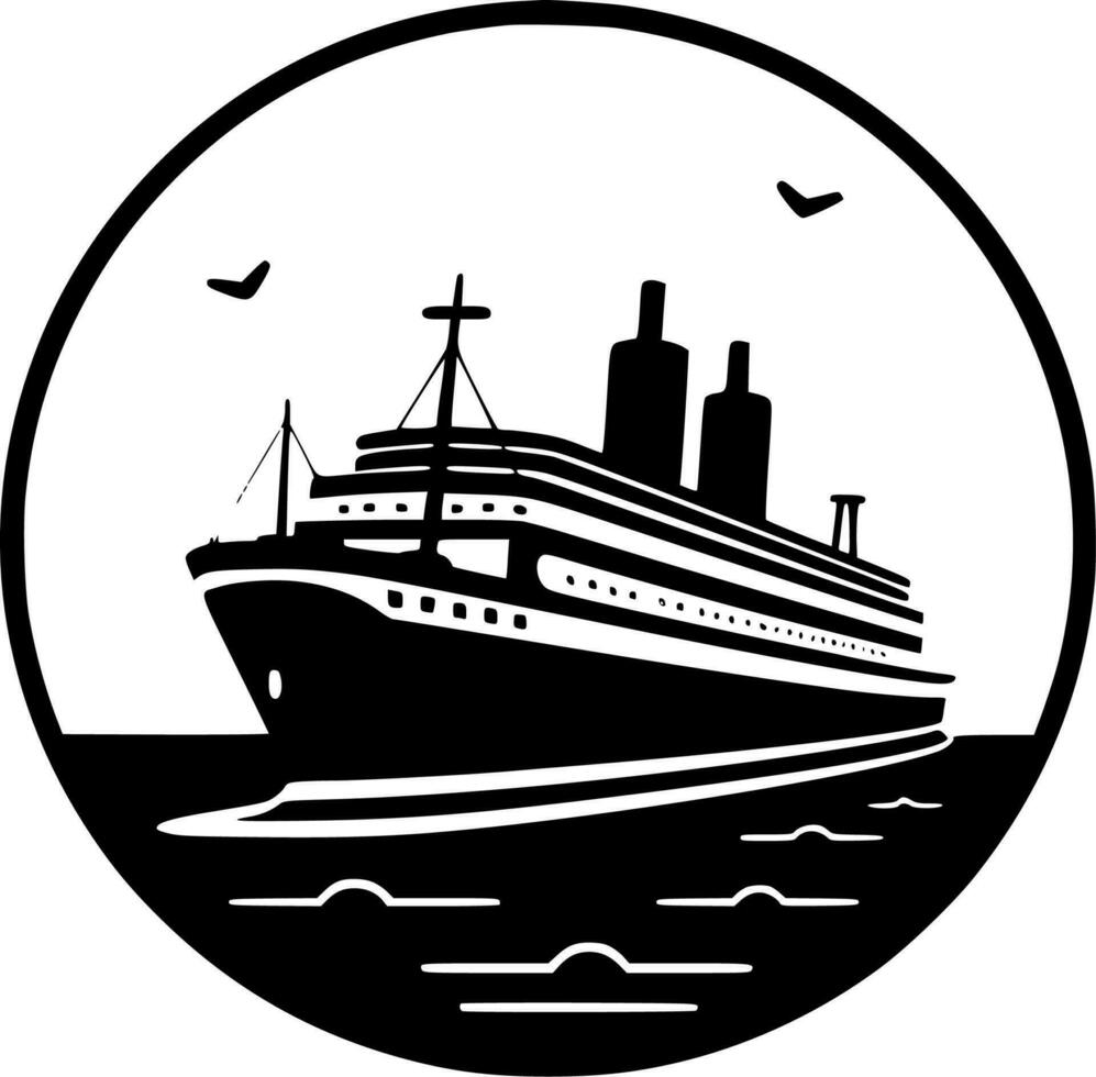 Cruise, Black and White Vector illustration