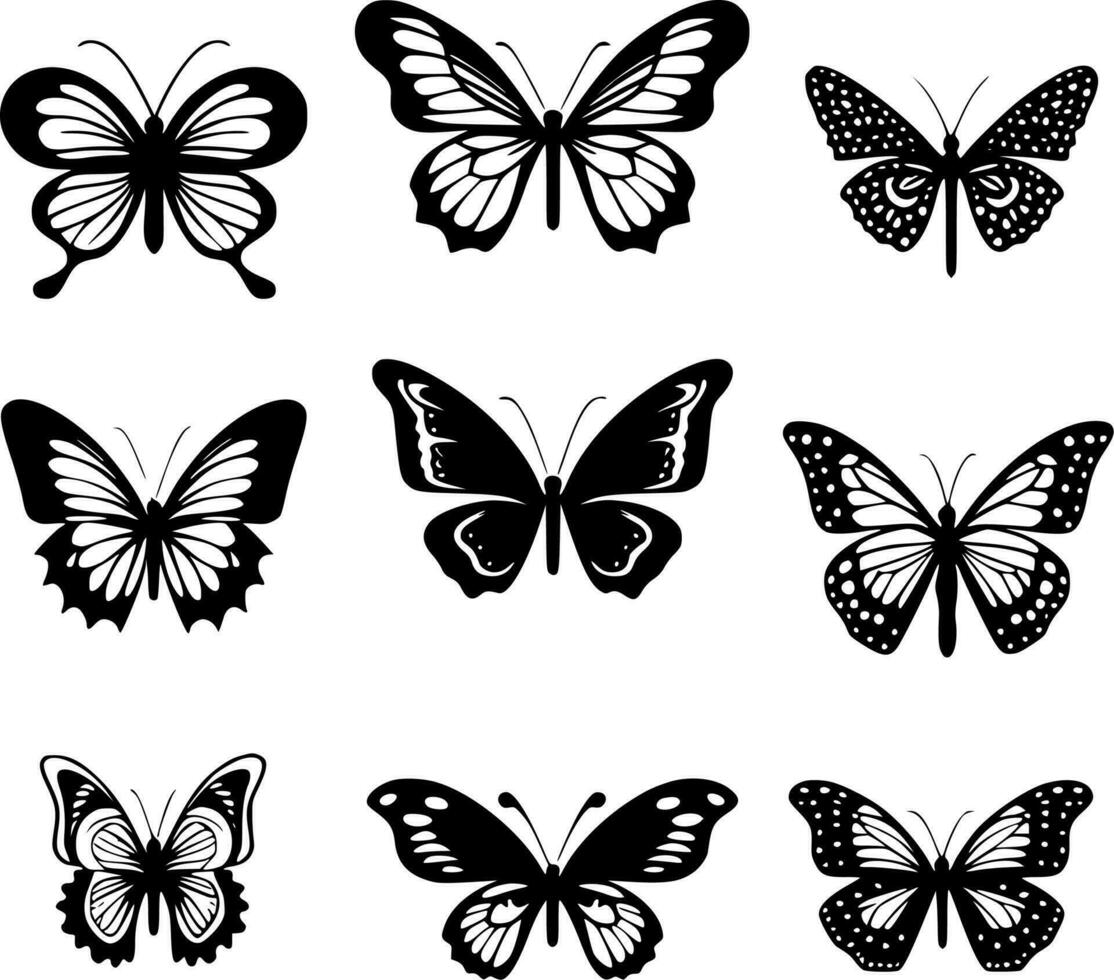 mariposas - minimalista y plano logo - vector ilustración