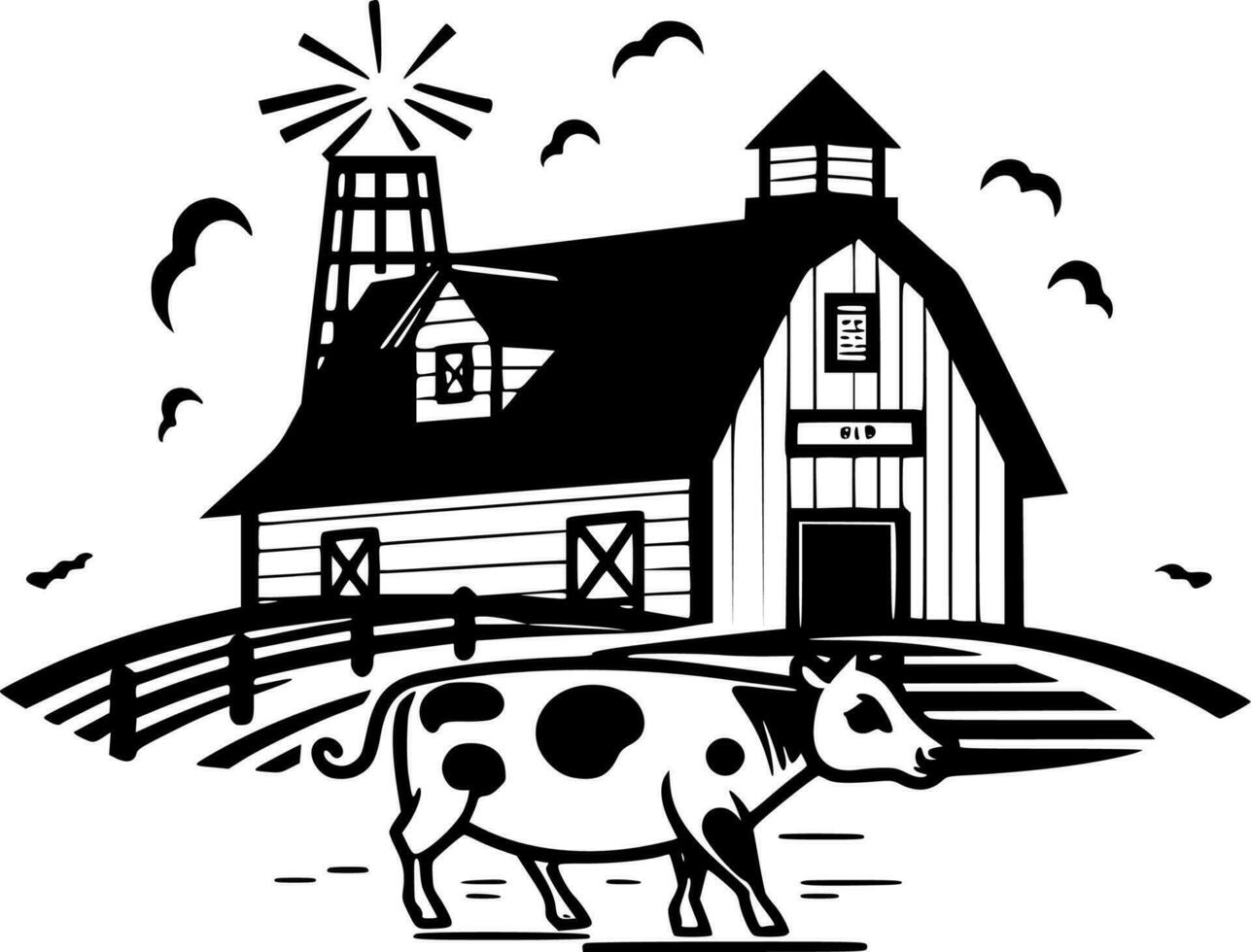 Farm, Minimalist and Simple Silhouette - Vector illustration