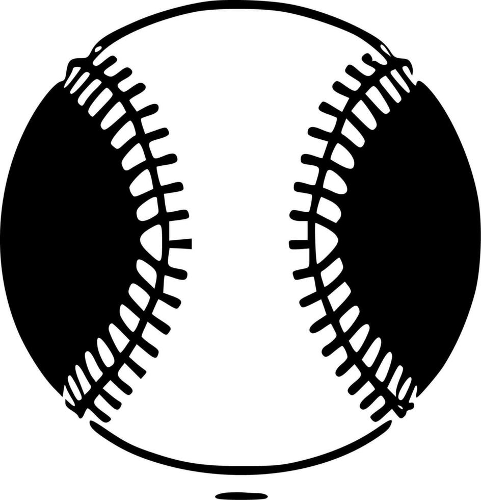 Baseball, Black and White Vector illustration