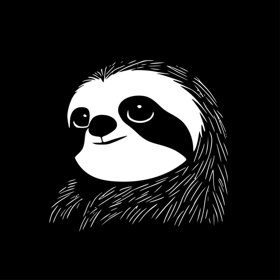Sloth - Black and White Isolated Icon - Vector illustration