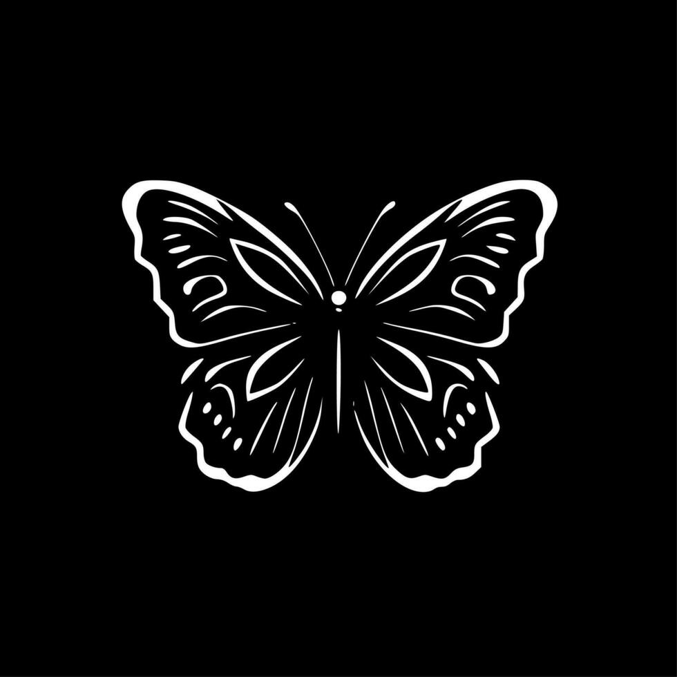 mariposa, negro y blanco vector ilustración