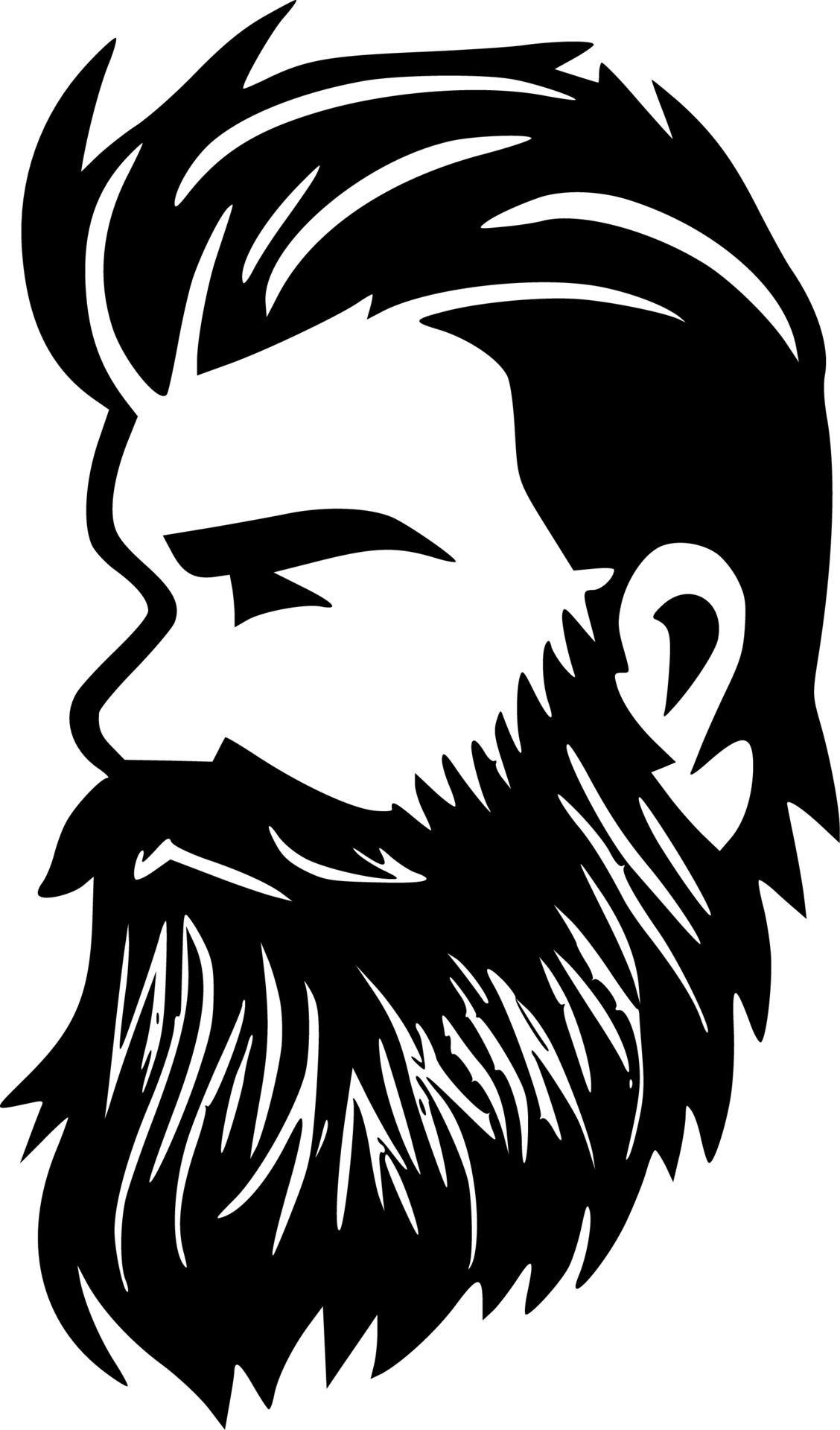 Beard Black and White Isolated Icon Vector illustration 24571549