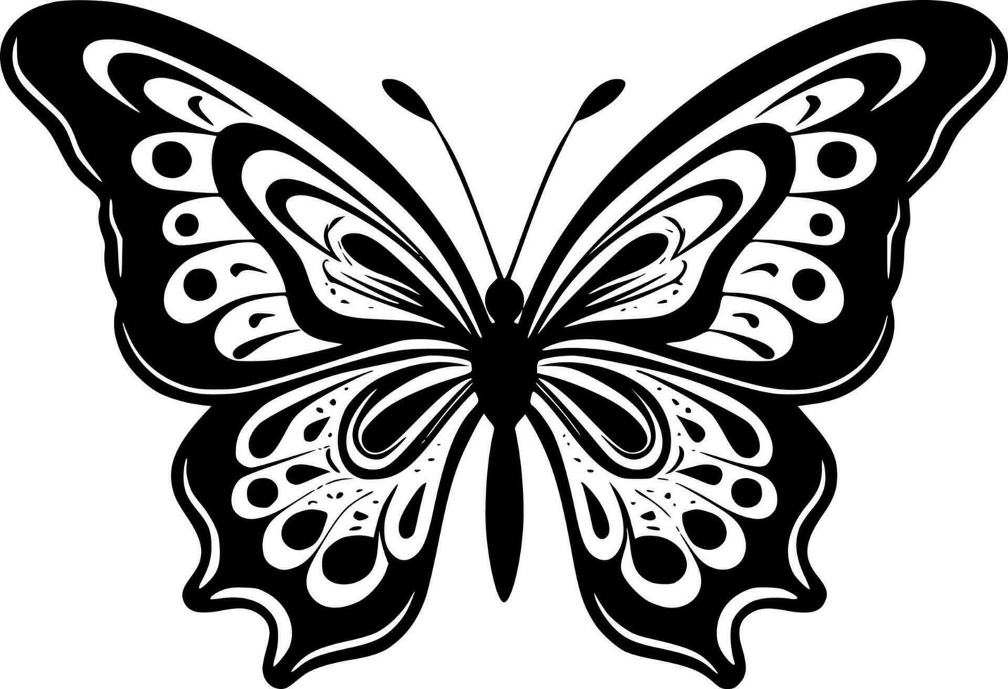 Butterflies, Minimalist and Simple Silhouette - Vector illustration