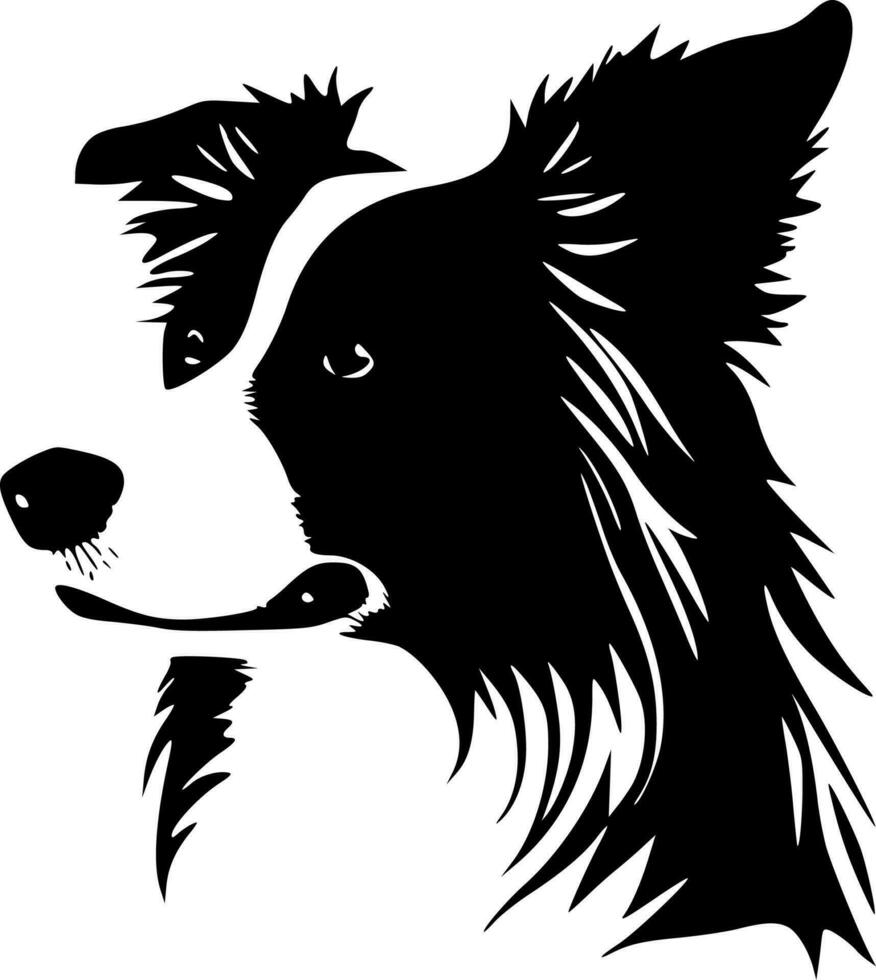 Border Collie, Black and White Vector illustration