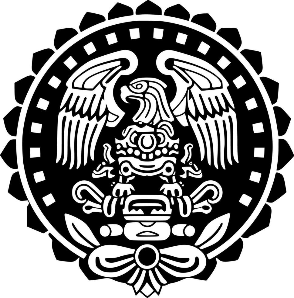 Mexico, Black and White Vector illustration