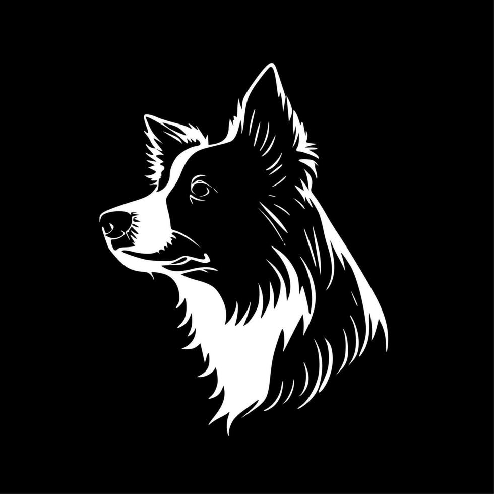 Border Collie, Minimalist and Simple Silhouette - Vector illustration