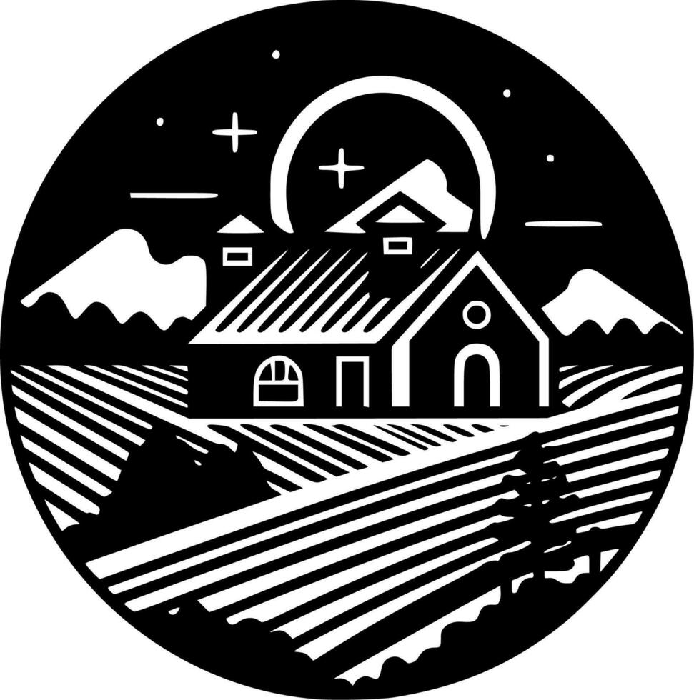 Farm - Minimalist and Flat Logo - Vector illustration