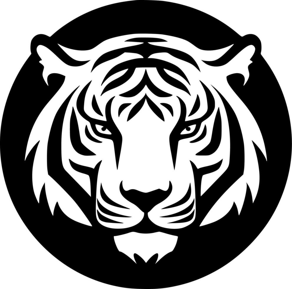 Tiger, Black and White Vector illustration