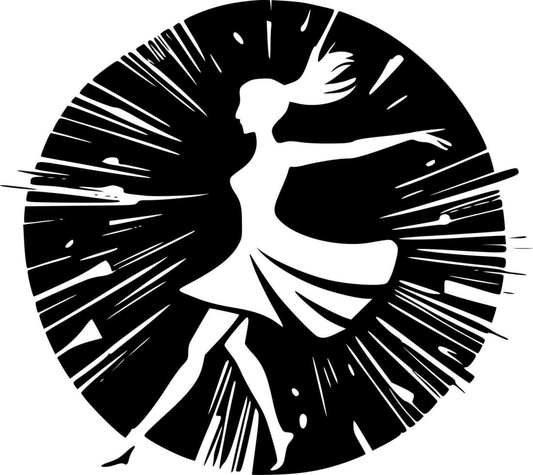 bailar, negro y blanco vector ilustración