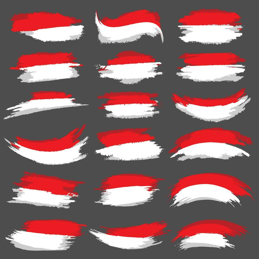 Indonesian Flag in Grunge Brush vector