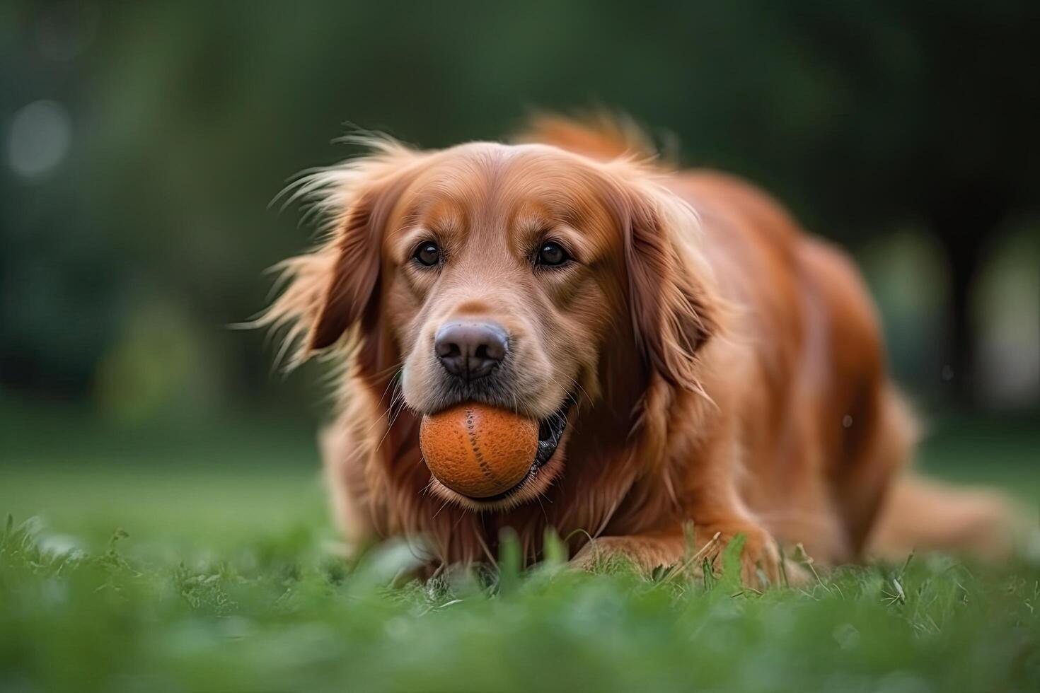 sano de pura raza perro fotografiado al aire libre en el naturaleza en un soleado día. ai generado foto