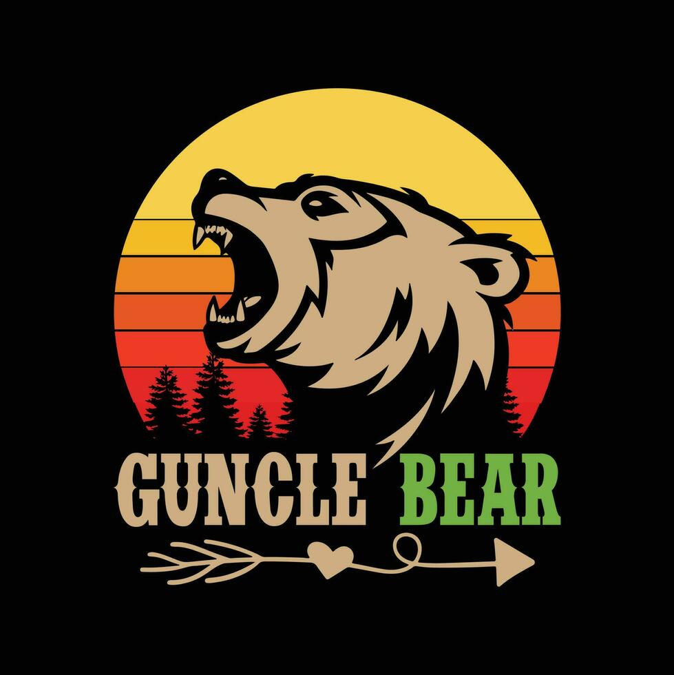 LGBT Pride Guncle Bear funny t-shirt design vector