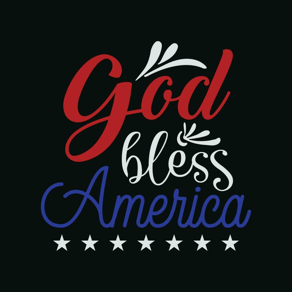 Patriotic USA shirt - God Bless America vector