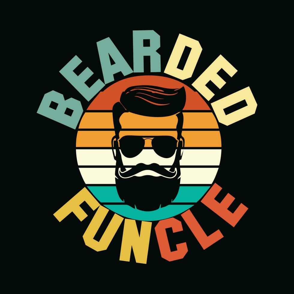 Bearded Funcle Vintage Birthday My Fun Uncle vector