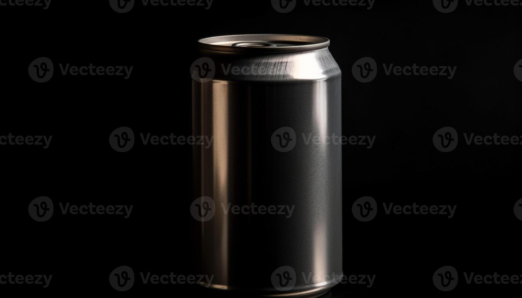 Shiny metal canister holds refreshing cola for drinking water industry generated by AI photo