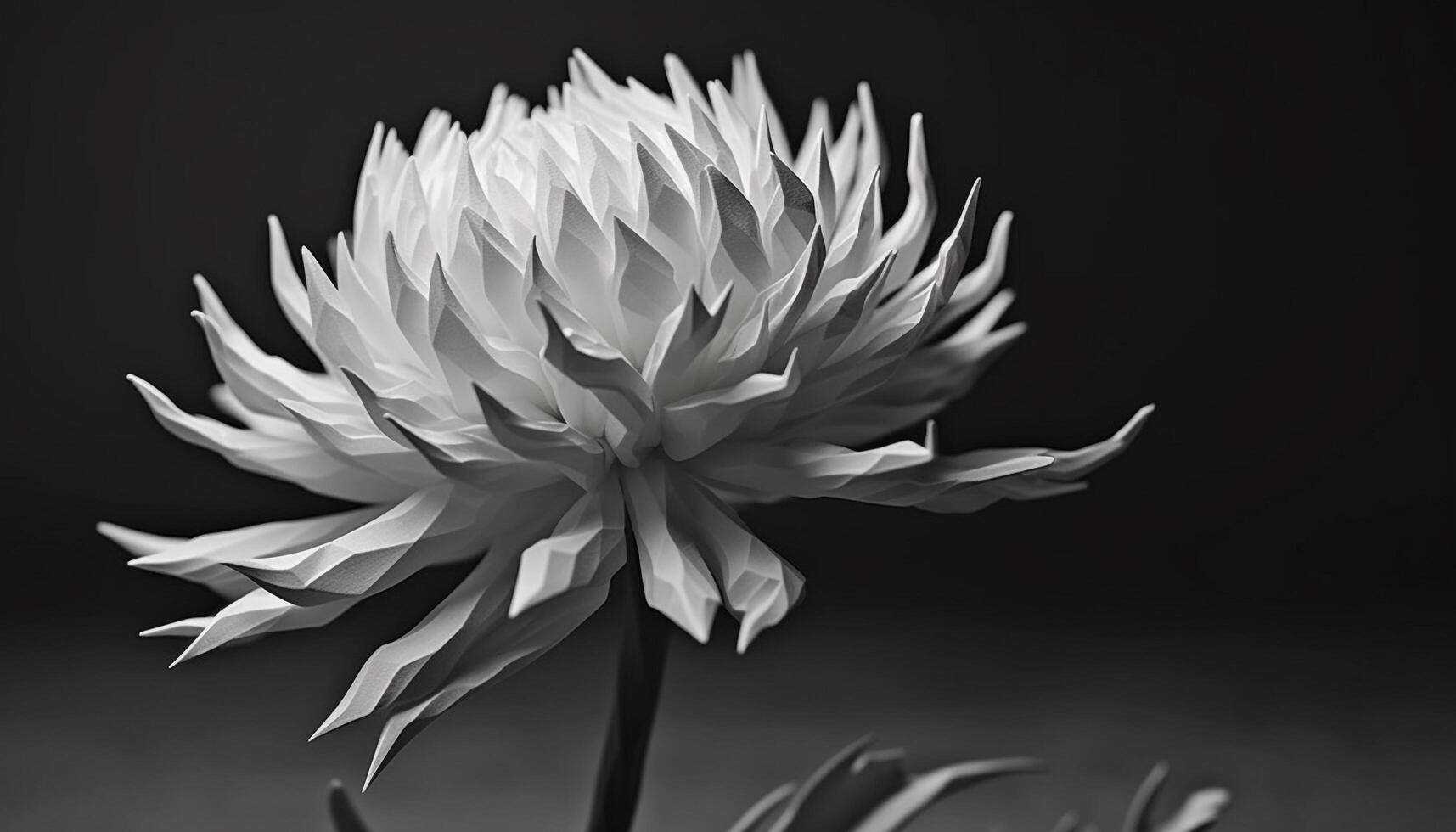 Silhouette of a single flower symbolizes elegance in nature generated