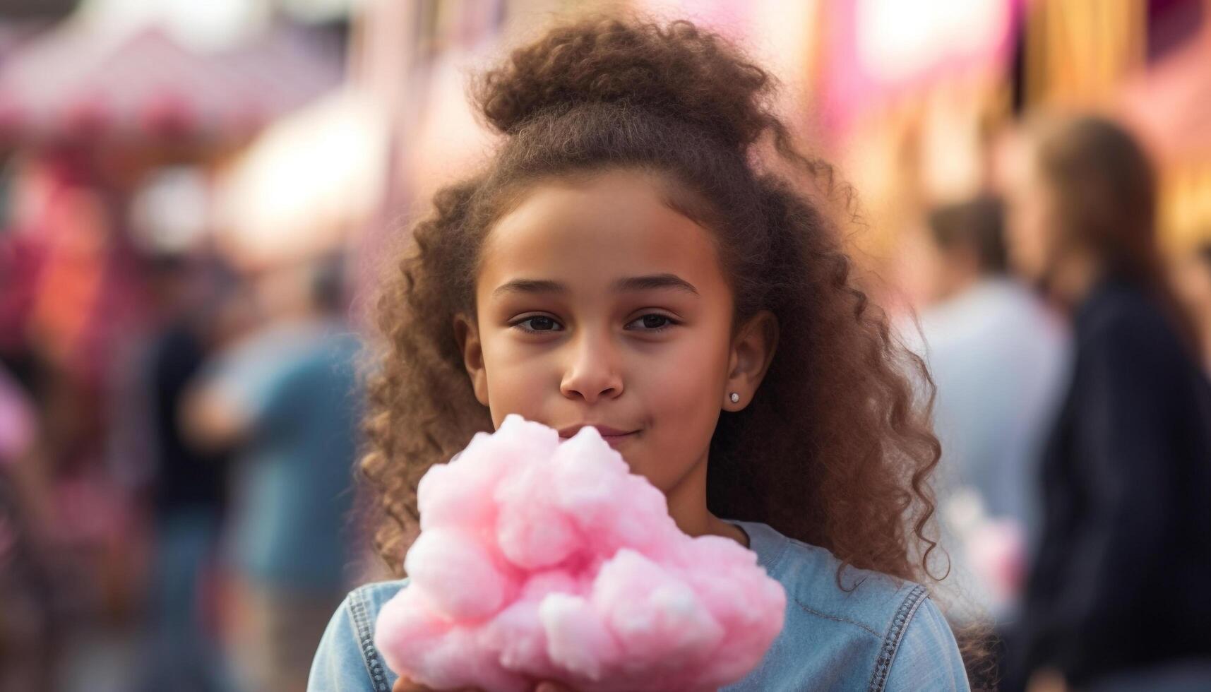 Smiling girls playing outdoors, looking at camera with carefree enjoyment generated by AI photo