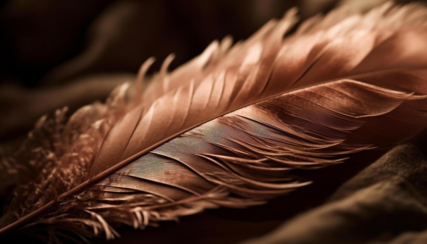 Soft feather quill pen on old paper, symbol of literature generated by AI photo