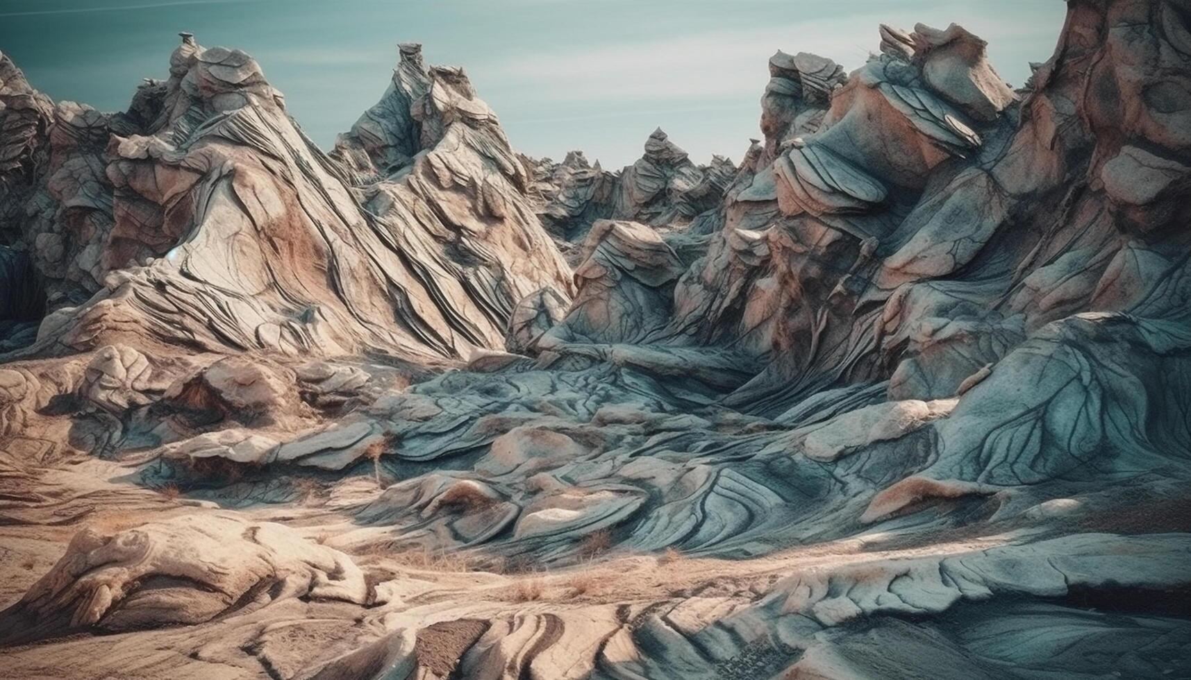 majestuoso montaña rango vitrinas erosionado belleza en naturaleza físico geografía generado por ai foto