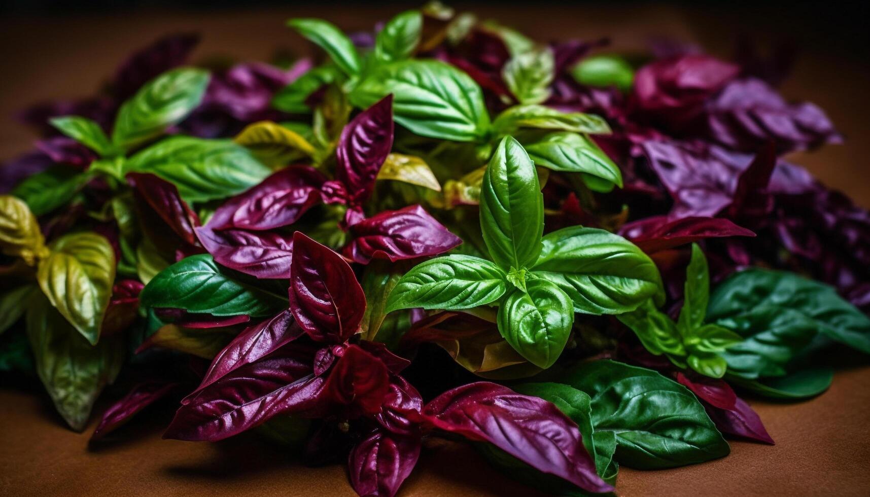 Fresh organic salad with ripe tomato and peppermint seasoning generated by AI photo