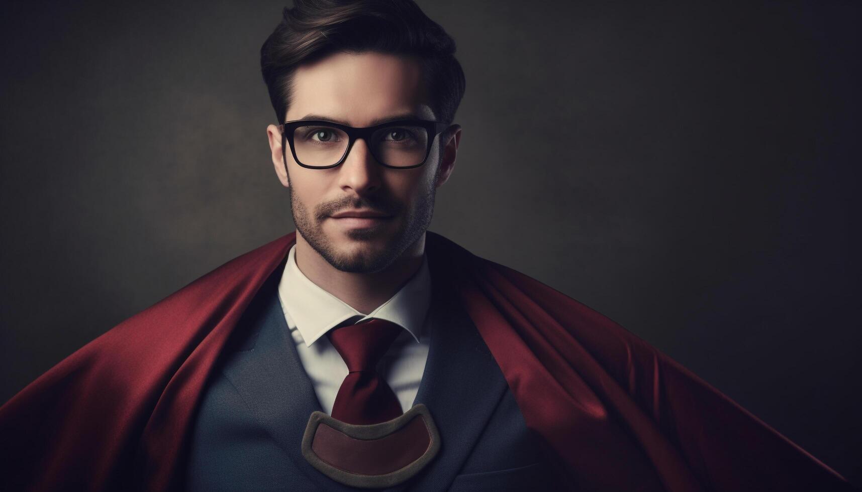 young businessman wearing eyeglasses with beard character generated by AI photo