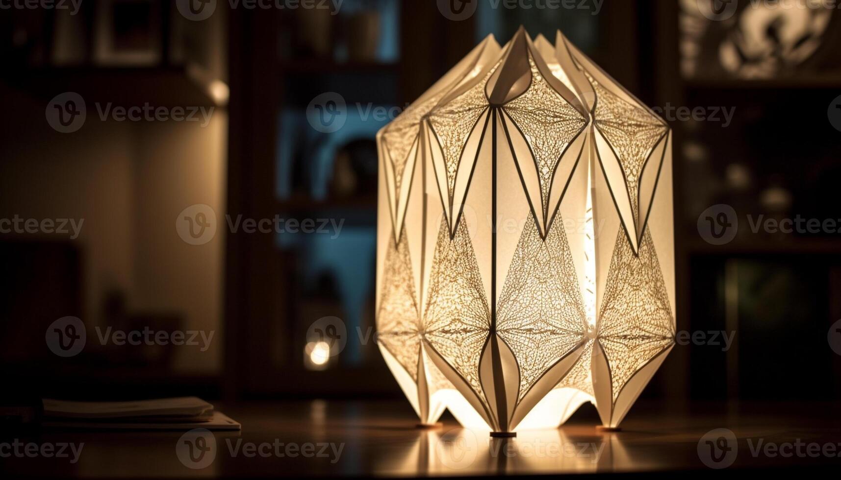 Luxury chandelier illuminates elegant home interior with glowing candlelight generated by AI photo