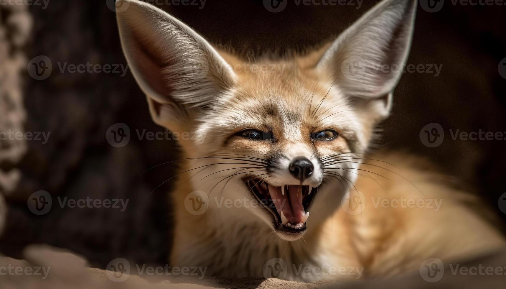 Cute kitten with fluffy fur and whiskers looking at camera generated by AI photo