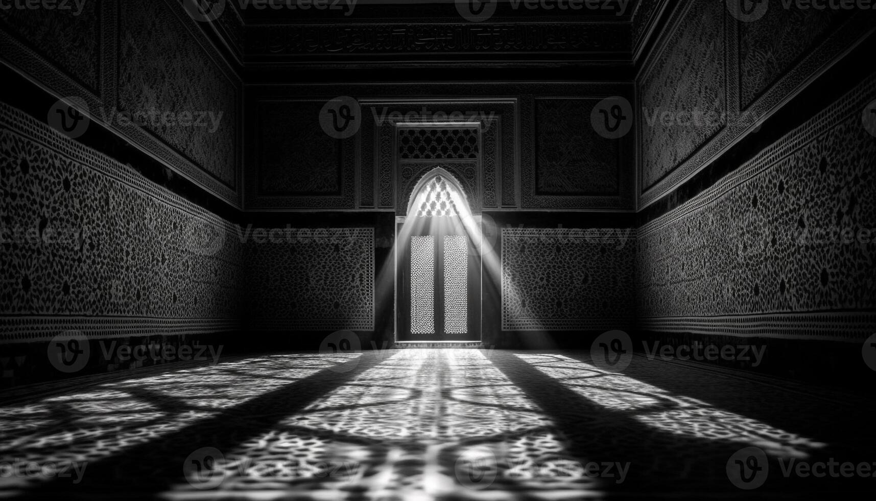 Ancient architecture, black and white, spirituality, history, religion, cultures generated by AI photo