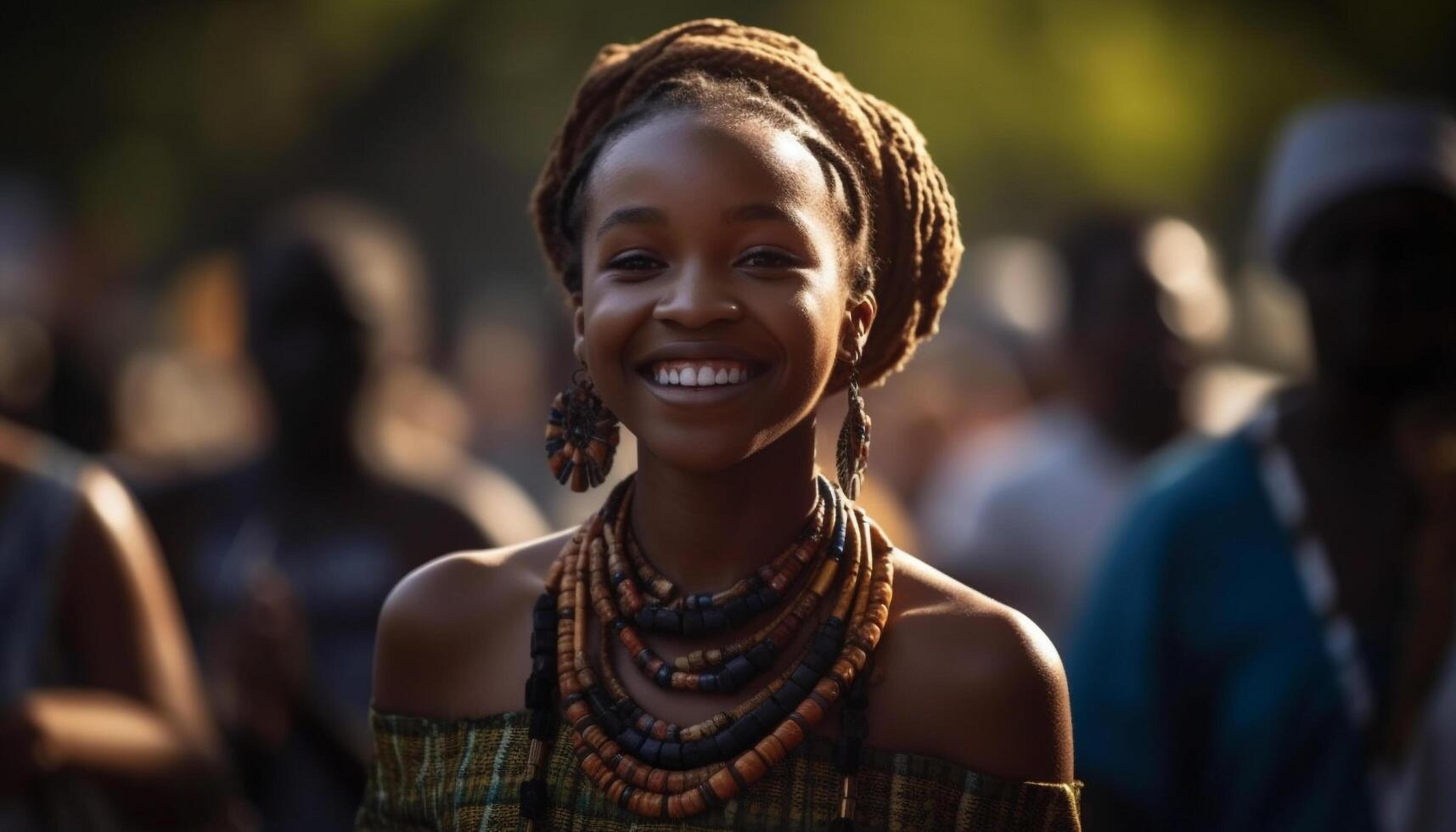 Young adults smiling, looking at camera, enjoying nature together generated by AI photo