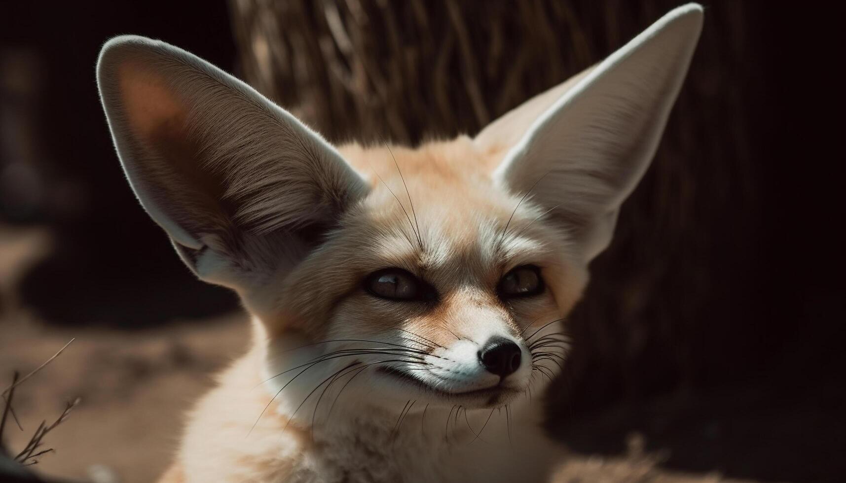 pequeño felino sentado en césped, mirando a cámara con vigilancia generado por ai foto